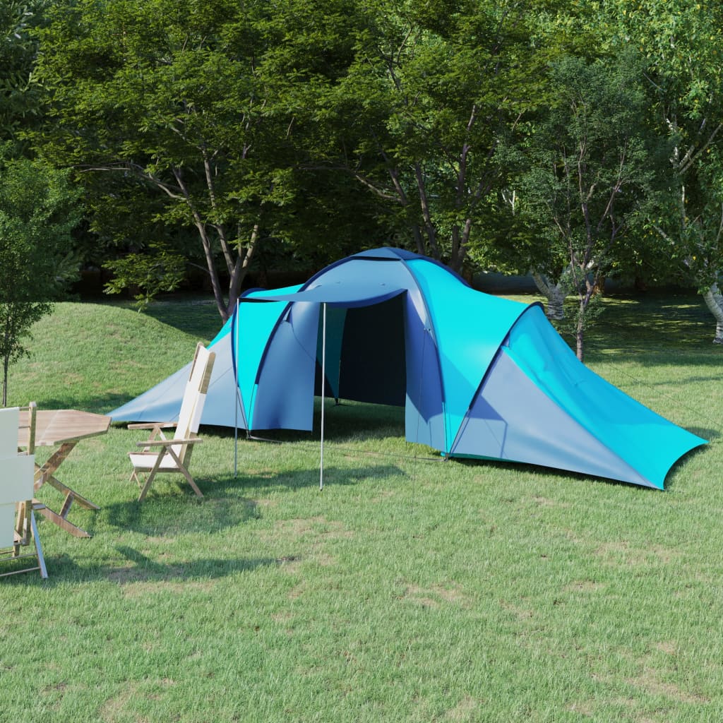 vidaXL Cort camping, 6 persoane, albastru și bleu