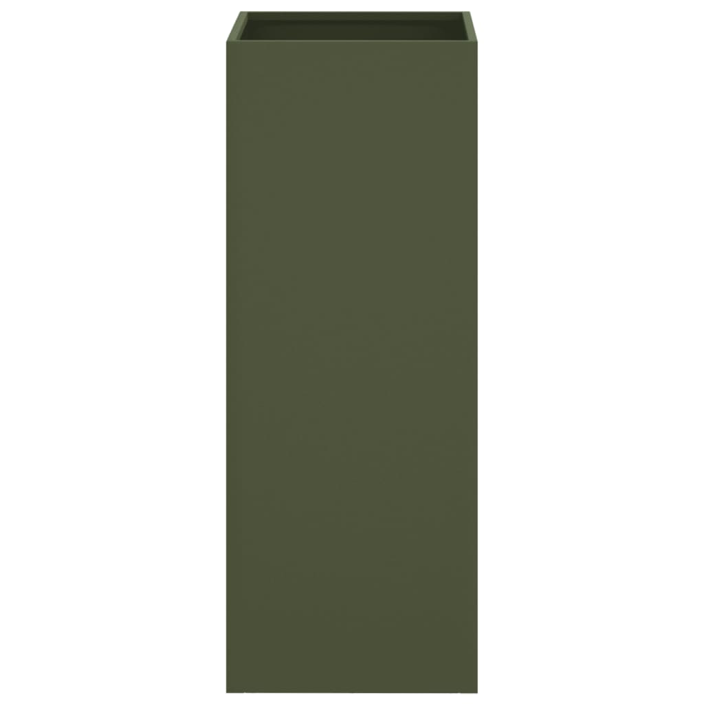 vidaXL Jardinieră, verde măsliniu, 32x29x75 cm, oțel laminat la rece