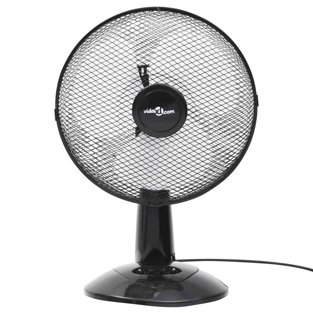 vidaXL Ventilator de masă cu 3 viteze, negru, 30 cm, 40 W