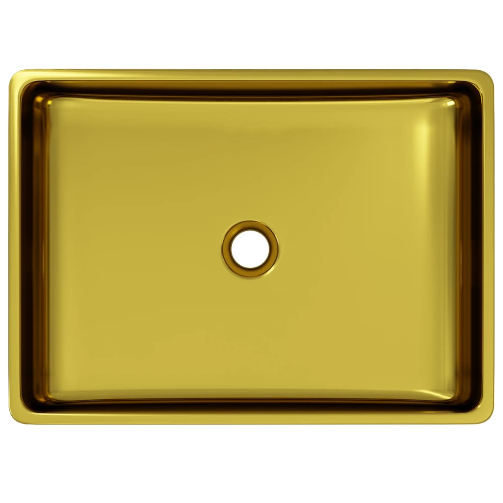 vidaXL Chiuvetă de baie, auriu, 41 x 30 x 12 cm, ceramică