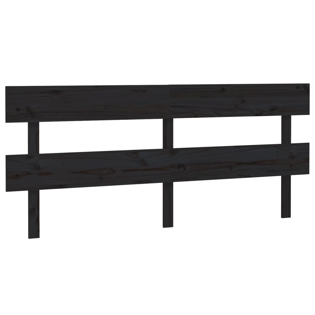 vidaXL Tăblie de pat, negru, 204x3x81 cm, lemn masiv de pin