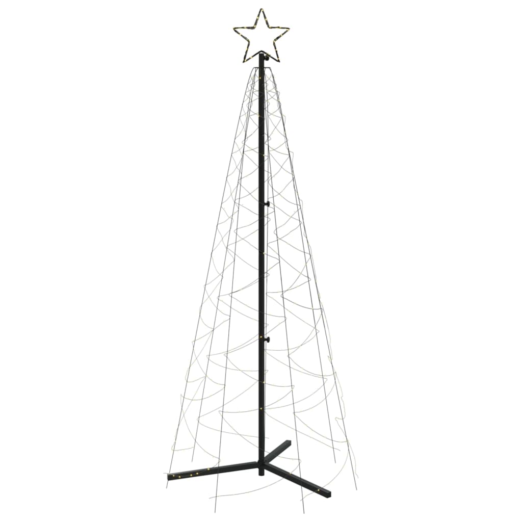 vidaXL Brad de Crăciun conic, 200 LED-uri, alb cald, 70x180 cm