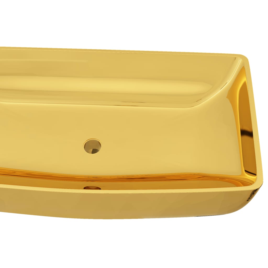 vidaXL Chiuvetă de baie, auriu, 71 x 38 x 13,5 cm, ceramică