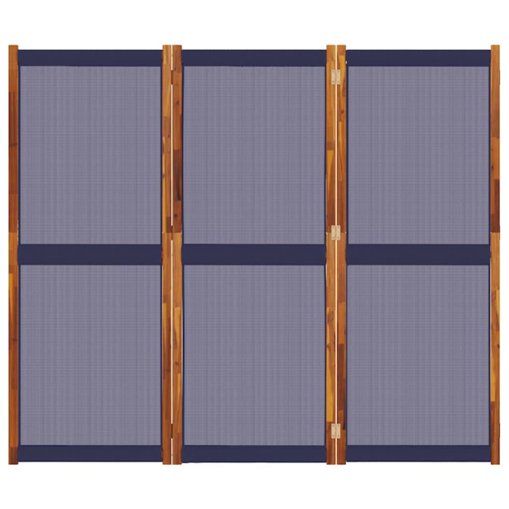 vidaXL Paravan de cameră cu 3 panouri, albastru închis, 210x180 cm