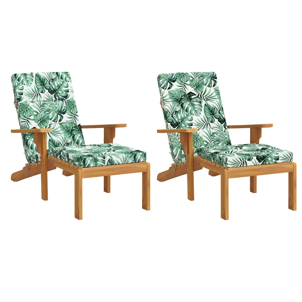 vidaXL Perne scaun de terasă, 2 buc, model frunze, textil Oxford