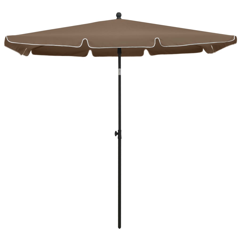 vidaXL Umbrelă de grădină cu stâlp, gri taupe, 210x140 cm