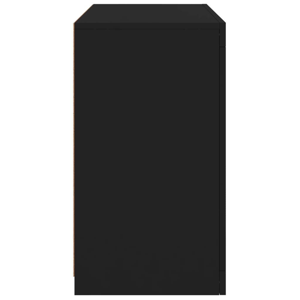 vidaXL Servantă cu lumini LED, negru, 60,5x37x67 cm