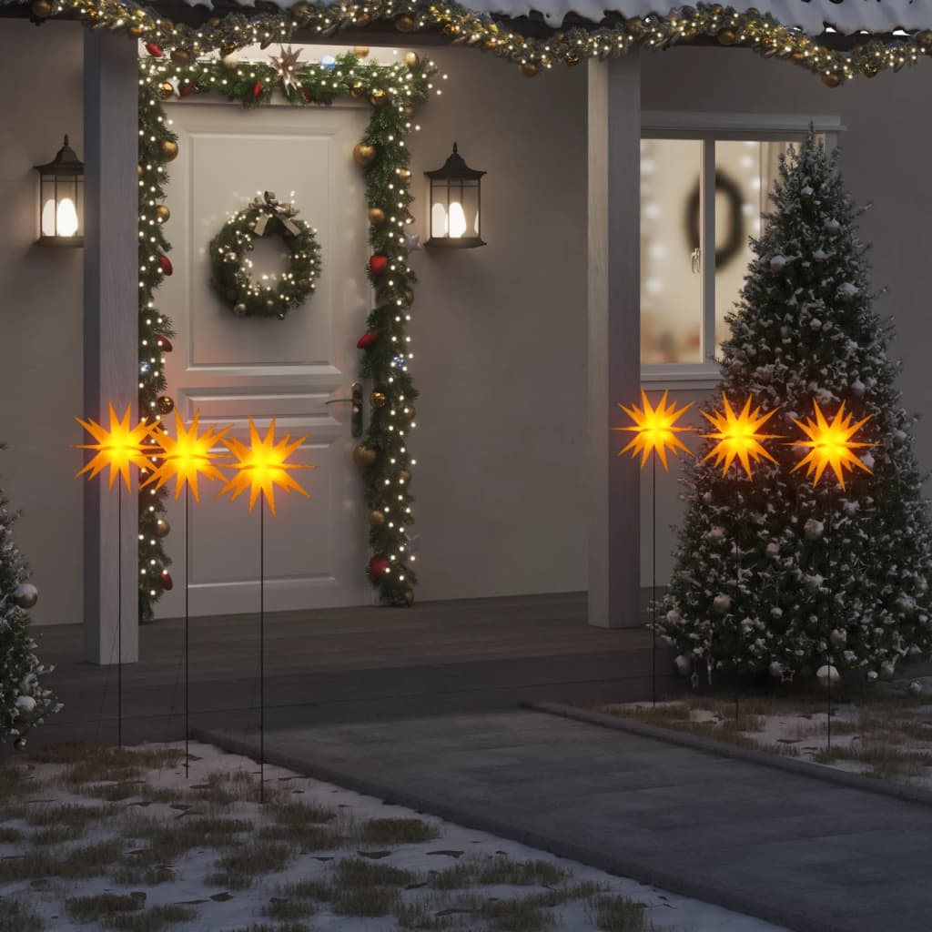 vidaXL Lumini de Crăciun cu vârfuri LED 3 buc. galben 35 cm pliabil