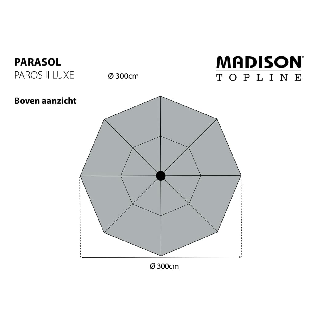 Madison Umbrelă de soare Paros II Luxe, verde salvie, 300 cm