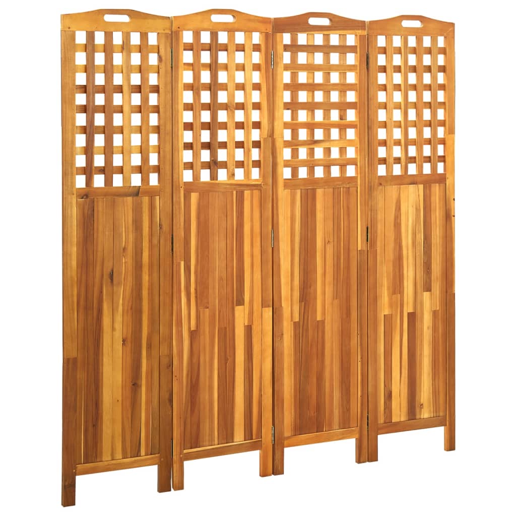 vidaXL Paravan de cameră cu 4 panouri, 161x2x170 cm, lemn masiv acacia