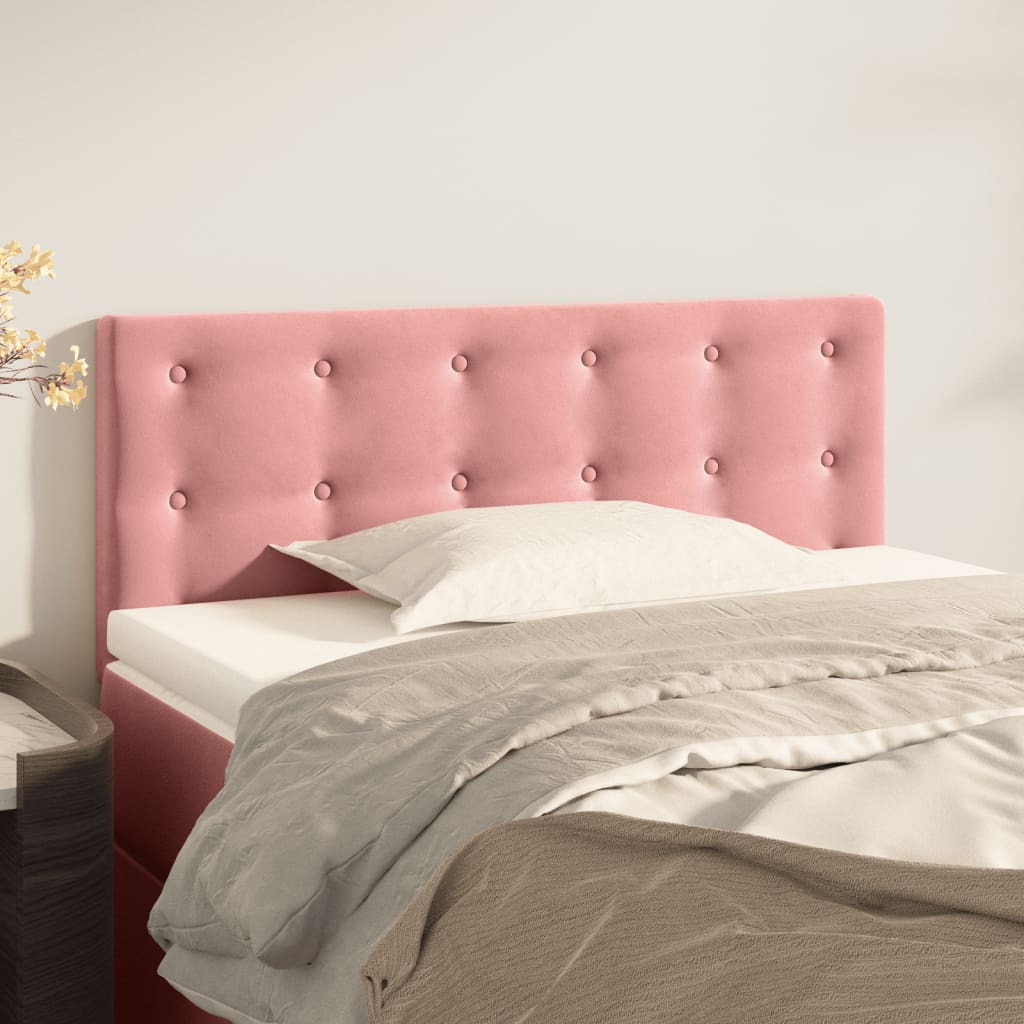 vidaXL Tăblie de pat, roz, 80x5x78/88 cm, catifea