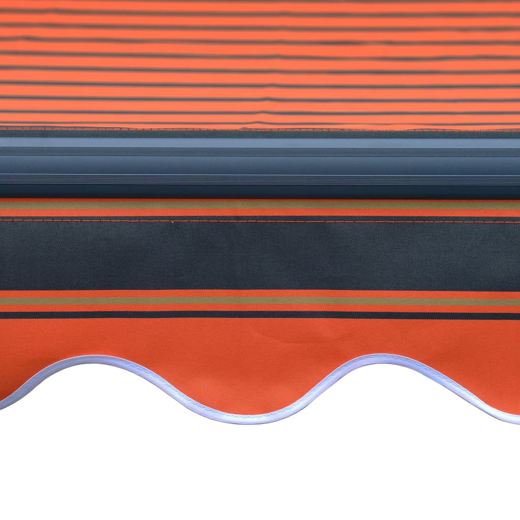 vidaXL Copertină retractabilă manual LED portocaliu/maro, 450 x 300 cm