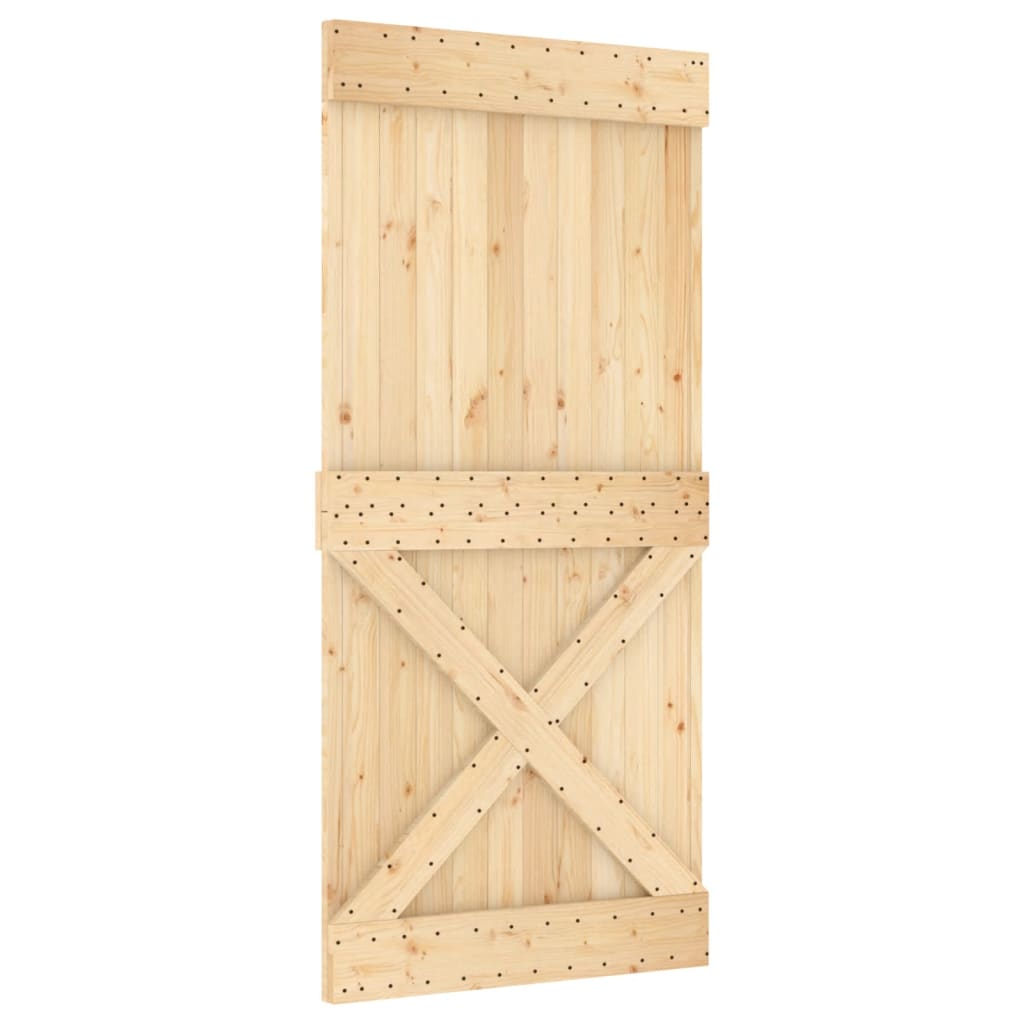 vidaXL Ușă glisantă cu set de feronerie 95x210 cm, lemn masiv de pin