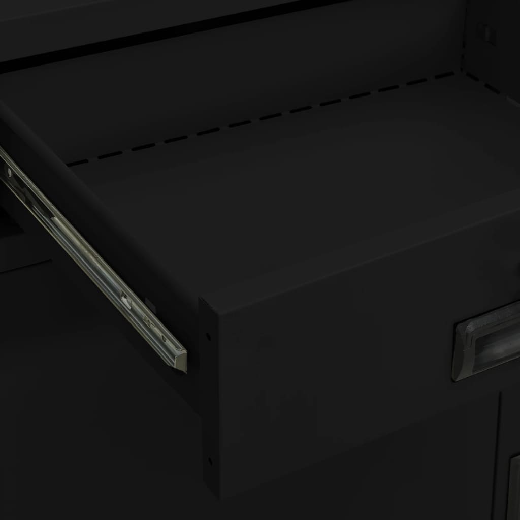 vidaXL Dulap de birou, negru, 90x40x102 cm, oțel