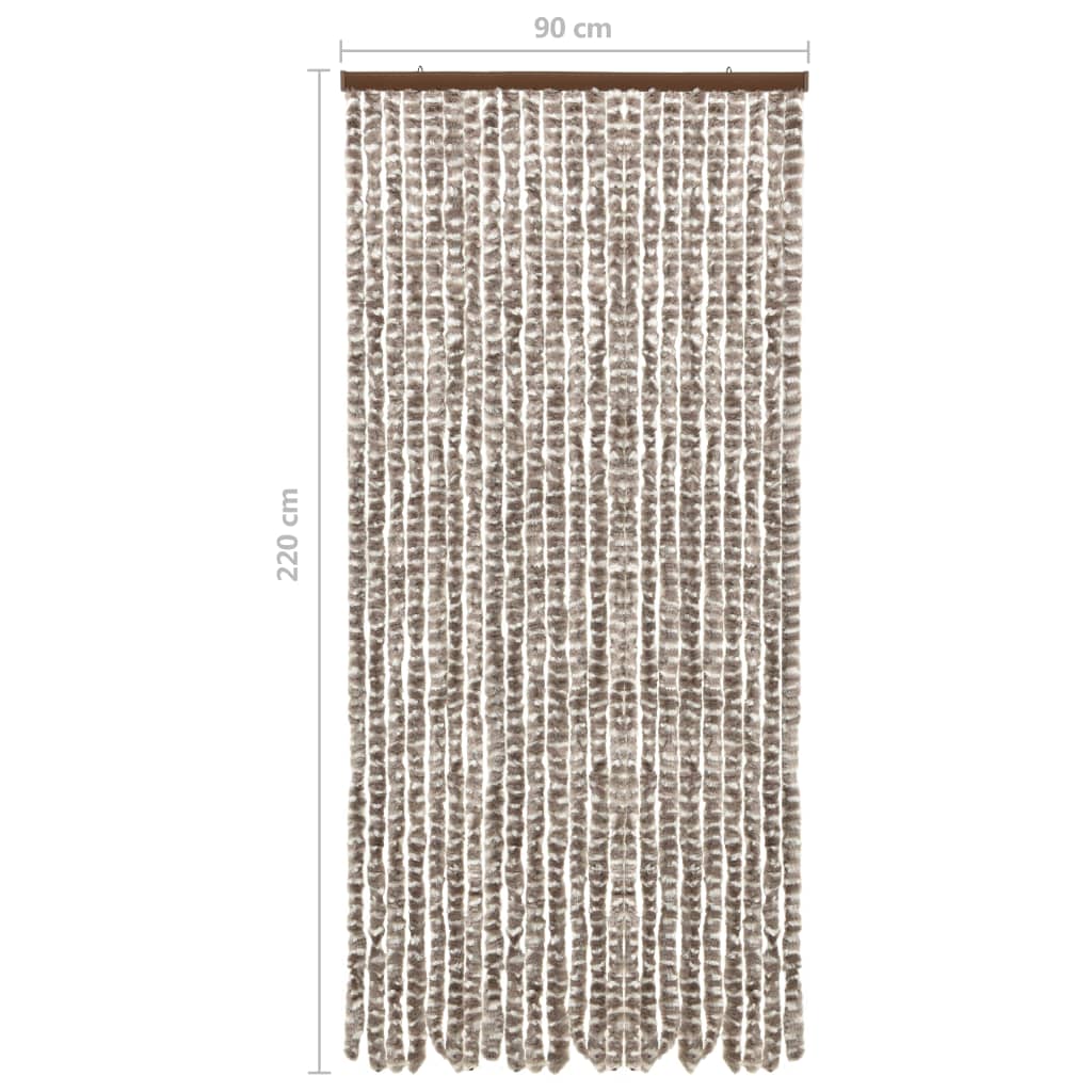vidaXL Perdea pentru insecte, gri taupe și alb, 90 x 220 cm, chenille
