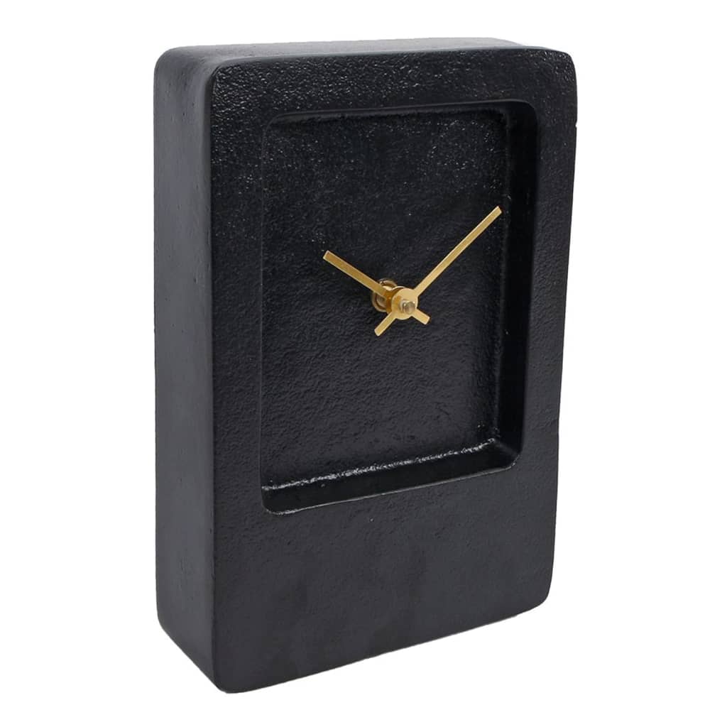 442147 Gifts Amsterdam Desk Clock "Liverpool" Aluminium Black 14,5x5x21,5 cm