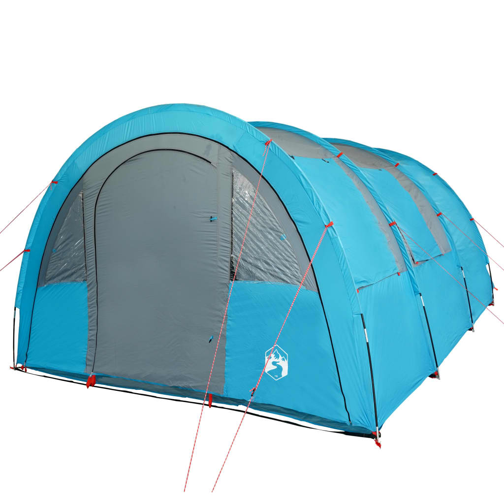 vidaXL Cort de camping tunel pentru 4 persoane, albastru, impermeabil