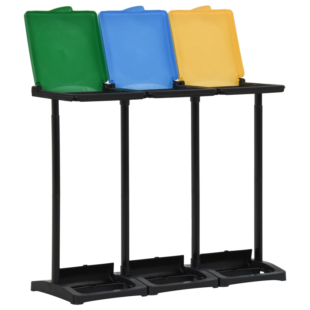 vidaXL Suporturi pentru saci de gunoi cu capac 240-330 L multicolor PP
