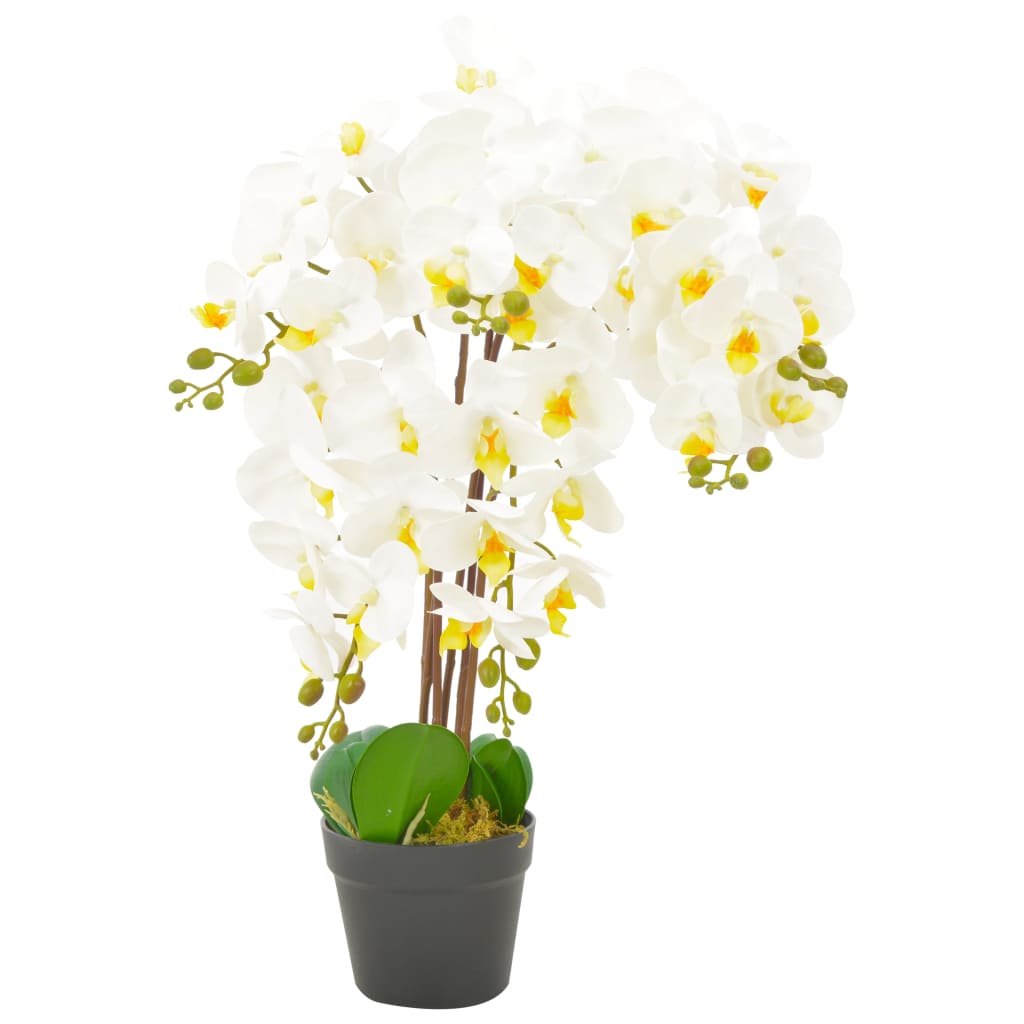 vidaXL Plantă artificială orhidee cu ghiveci, alb, 60 cm