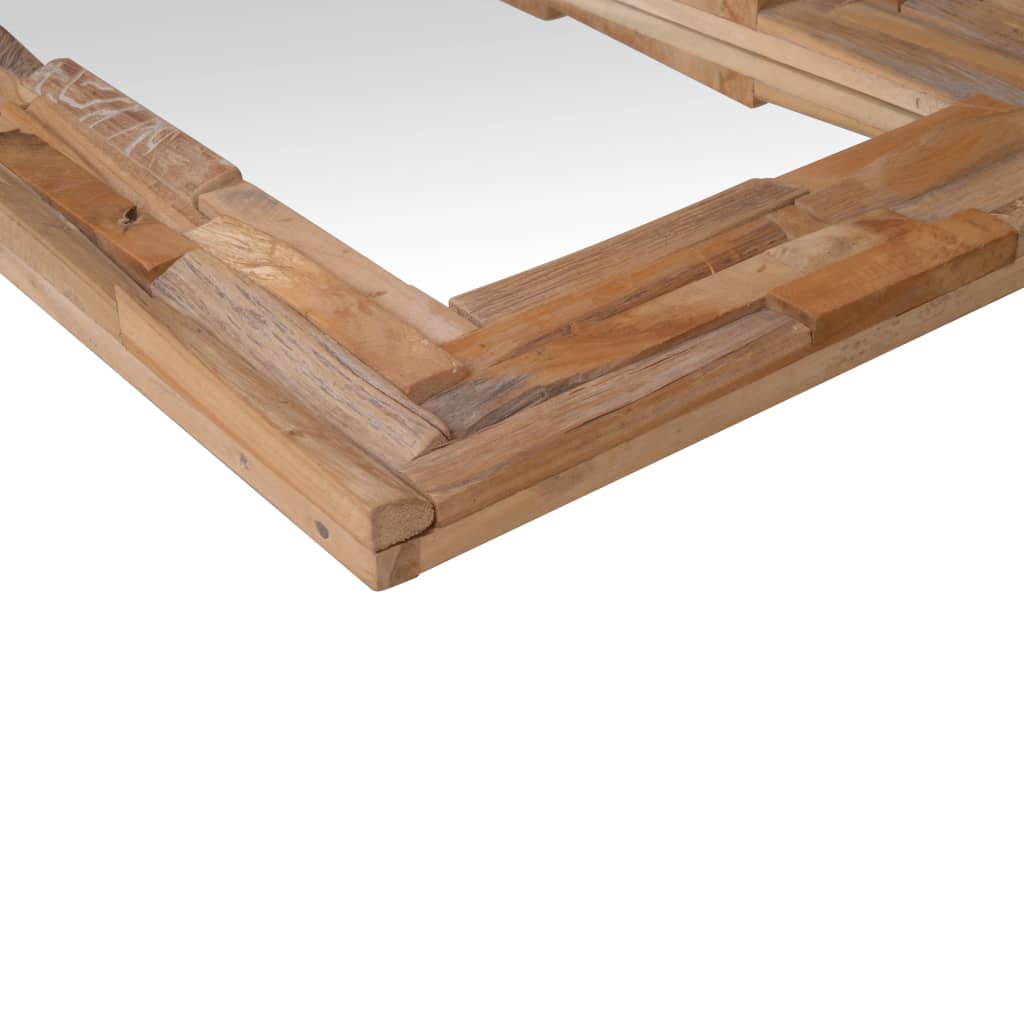 vidaXL Oglindă decorativă din lemn de tec, 60 x 60 cm, pătrat