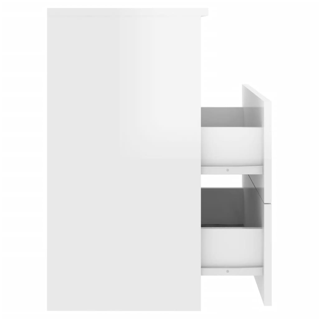 vidaXL Noptieră, alb extralucios, 50x32x60 cm
