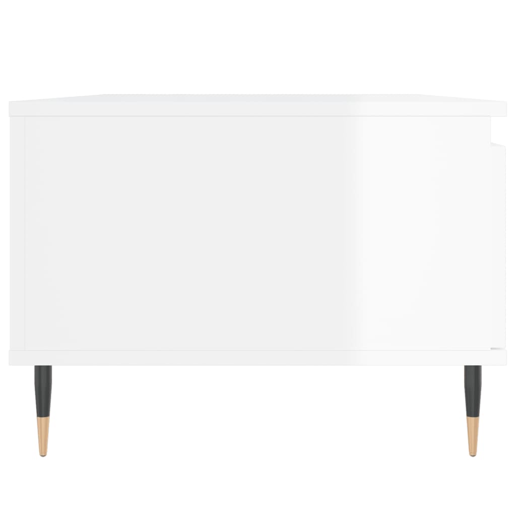vidaXL Măsuță de cafea, alb extralucios, 90x50x36,5 cm, lemn compozit