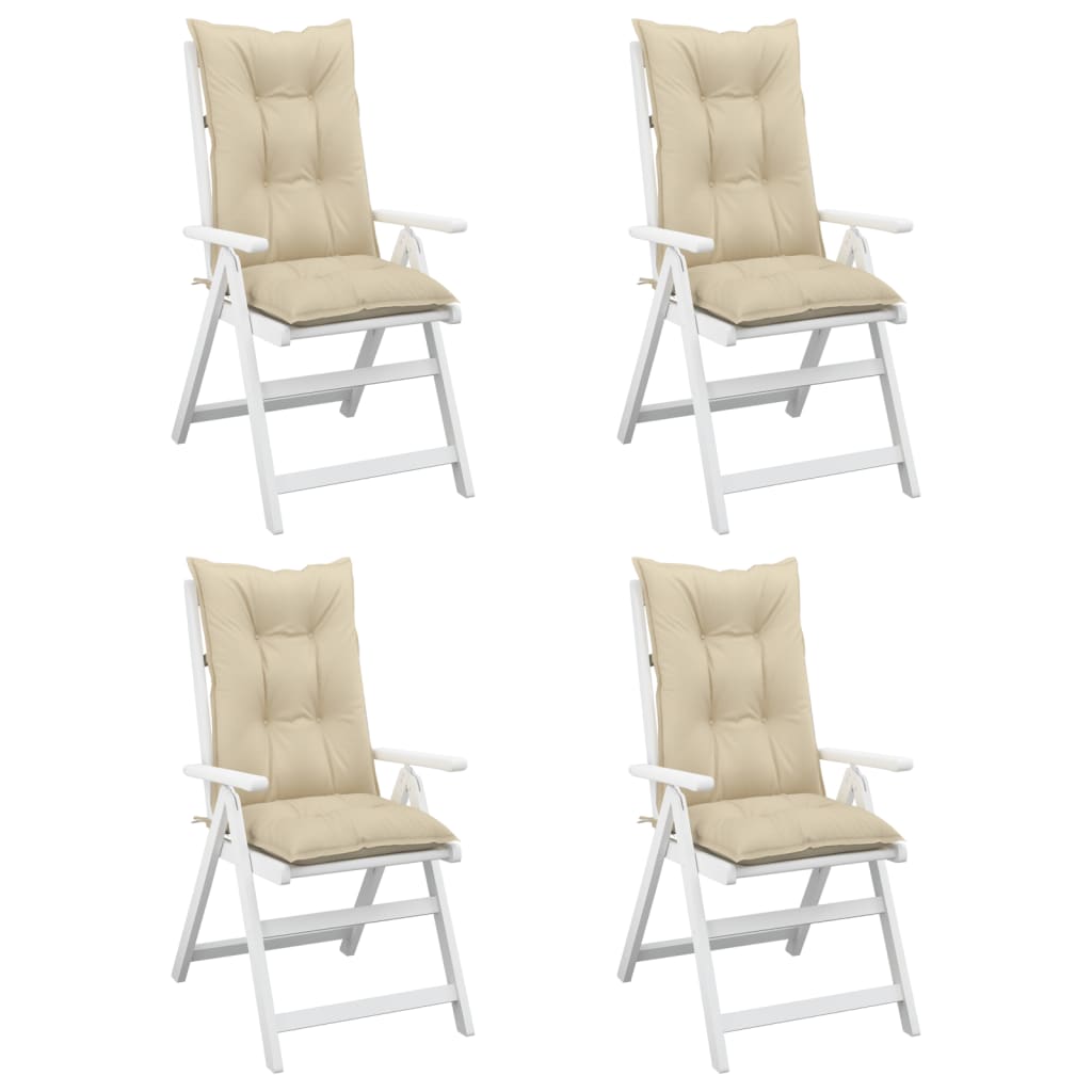 vidaXL Perne pentru scaun de grădină, 4 buc., bej, 120 x 50 x 7 cm