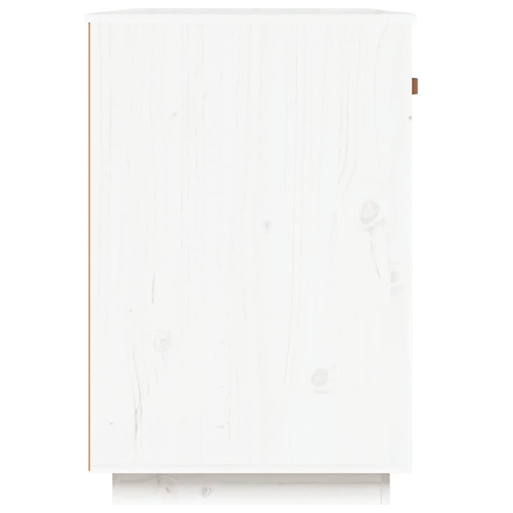 vidaXL Birou, alb, 95x50x75 cm, lemn masiv de pin