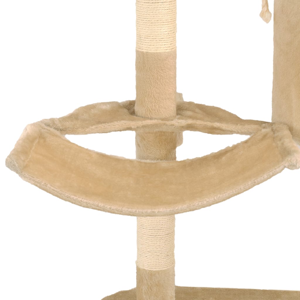 vidaXL Ansamblu pisici, stâlpi sisal, montare perete, 194 cm, bej