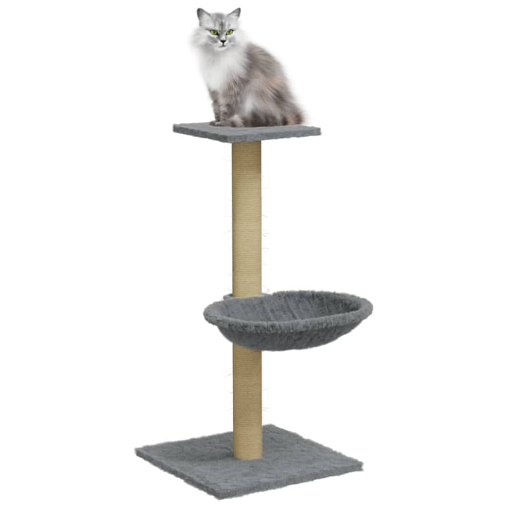 vidaXL Ansamblu de pisici, stâlp din funie sisal, gri deschis, 74 cm