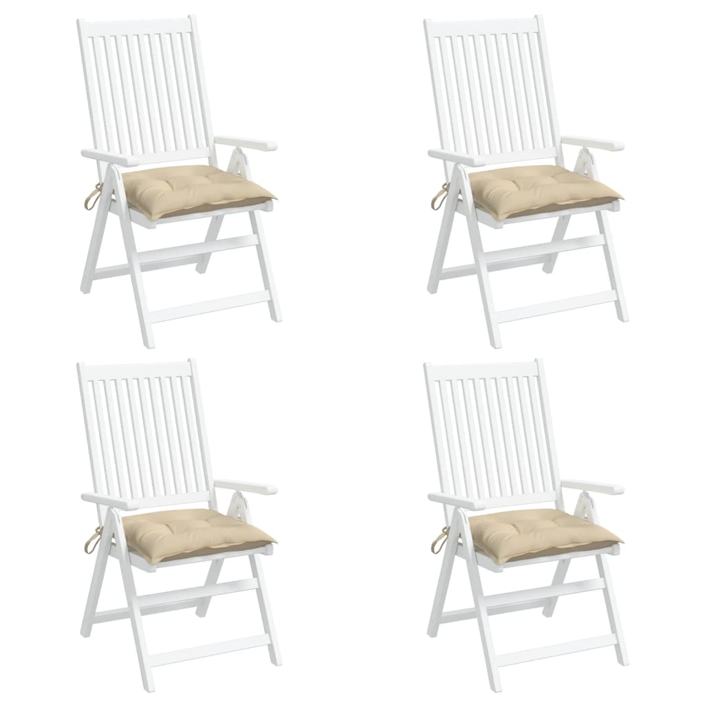 vidaXL Perne de scaun, 4 buc., bej, 50x50x7 cm, textil oxford