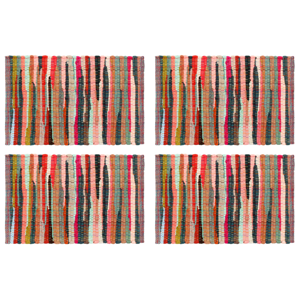 vidaXL Naproane, 4 buc., chindi, multicolor, 30 x 45 cm, bumbac