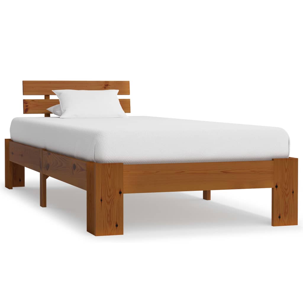 vidaXL Cadru de pat, maro miere, 90 x 200 cm, lemn masiv de pin