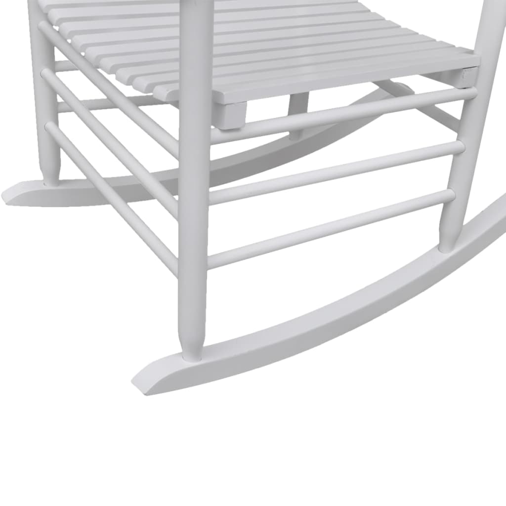 vidaXL Scaun balansoar cu șezut curbat, alb, lemn