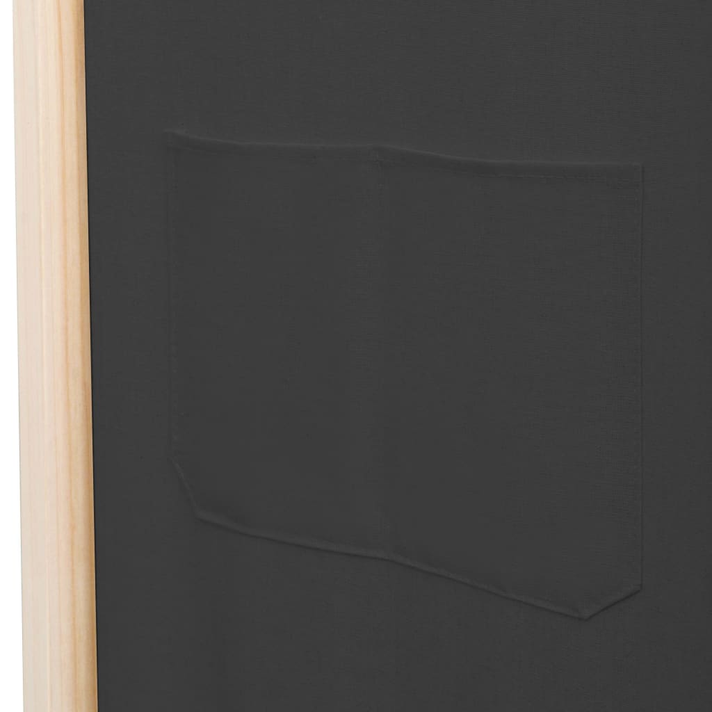 vidaXL Paravan cameră, 6 panouri, gri, 240x170 x4 cm, material textil