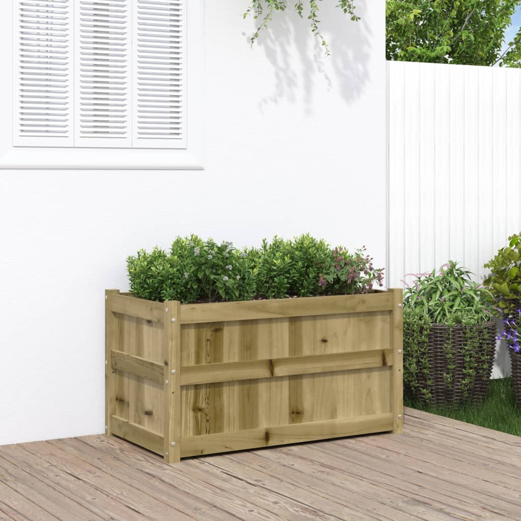 vidaXL Jardinieră de grădină, 90x50x50 cm, lemn de pin impregnat
