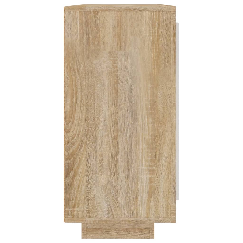 vidaXL Servantă, alb și stejar sonoma, 92x35x75 cm, lemn prelucrat