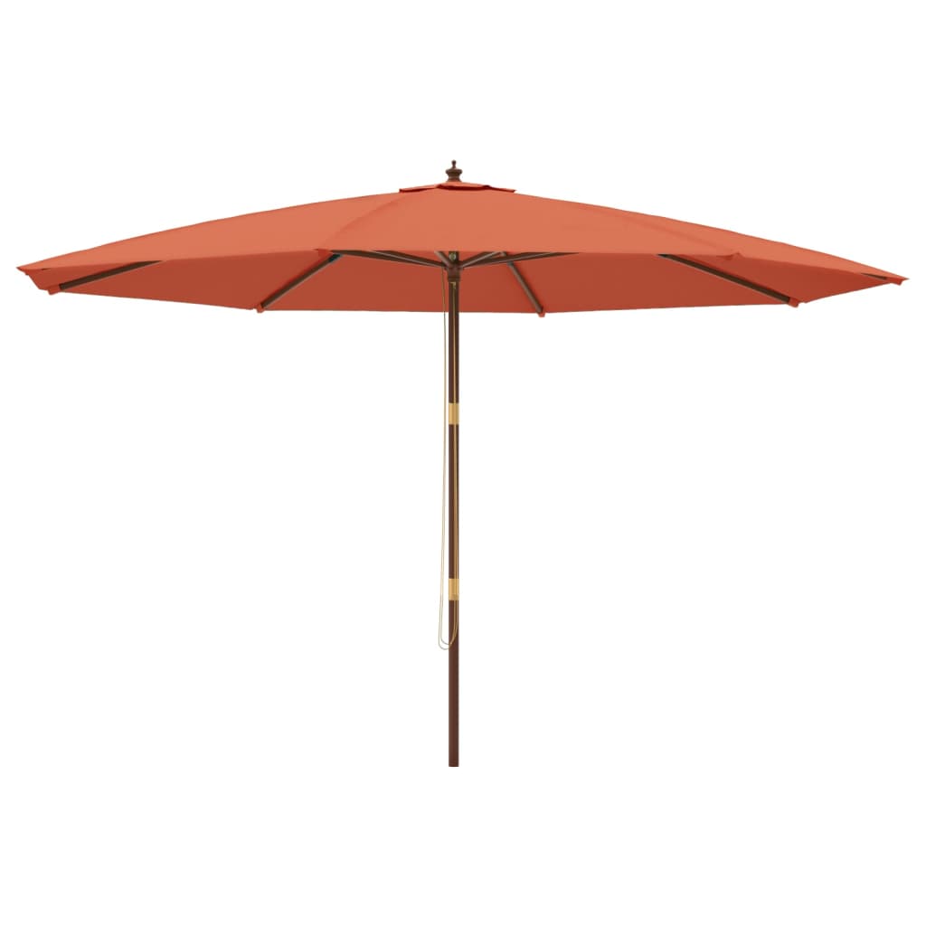 vidaXL Umbrelă de soare de grădină stâlp din lemn cărămiziu 400x273 cm