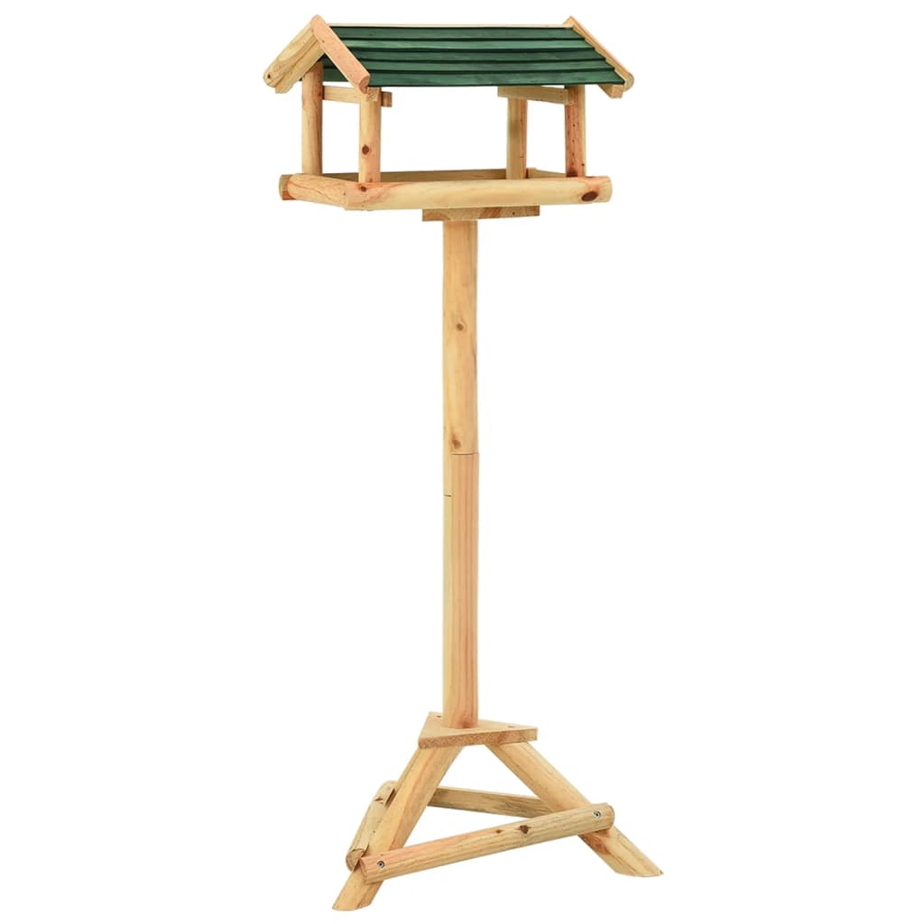 vidaXL Hrănitor pentru păsări cu stativ, 37x28x100 cm, lemn masiv brad