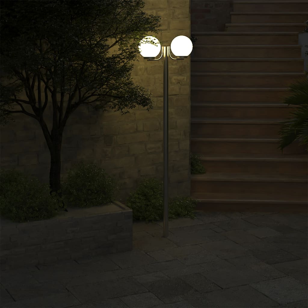 vidaXL Lampă de grădină cu stâlp, 2 lămpi, 220 cm
