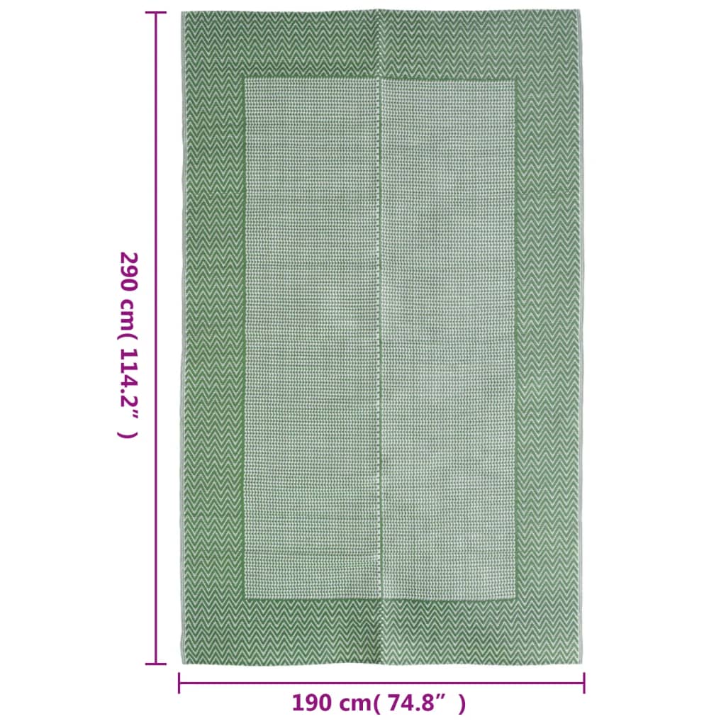 vidaXL Covor de exterior, verde, 190x290 cm, PP