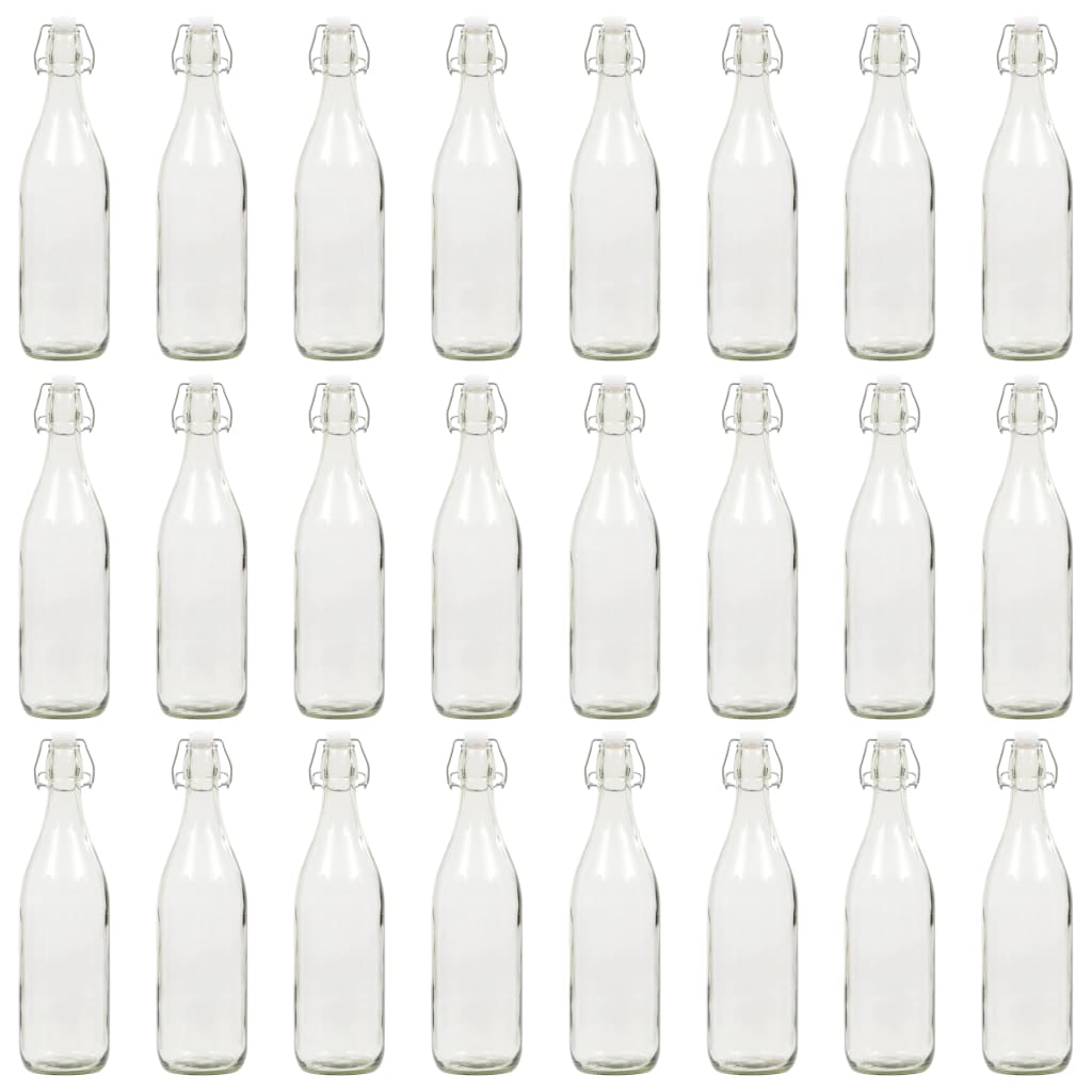 vidaXL Sticlă cu dop ermetic, 24 buc., 1 L