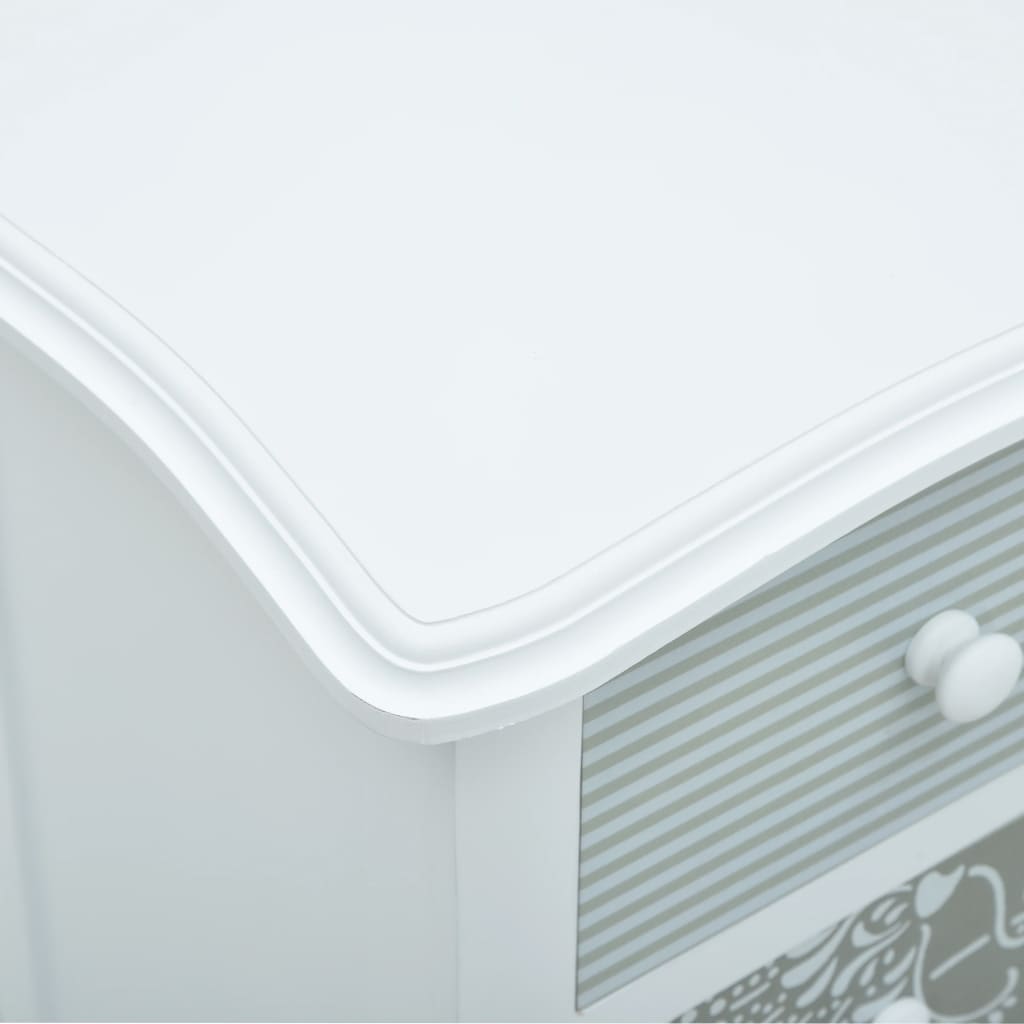 vidaXL Servantă cu 4 sertare, alb și gri, 65,5 x 35 x 68 cm, MDF