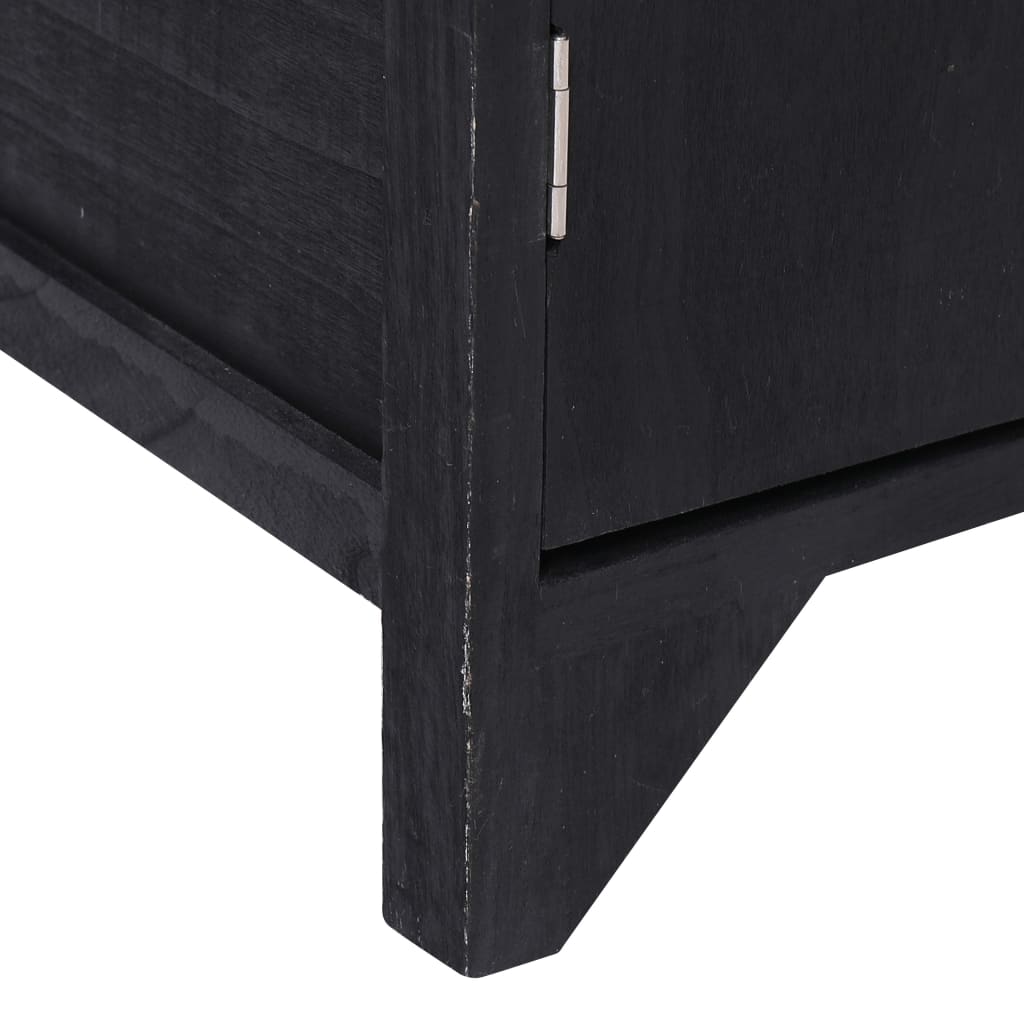 vidaXL Dulap lateral, negru, 60 x 30 x 75 cm, lemn de paulownia