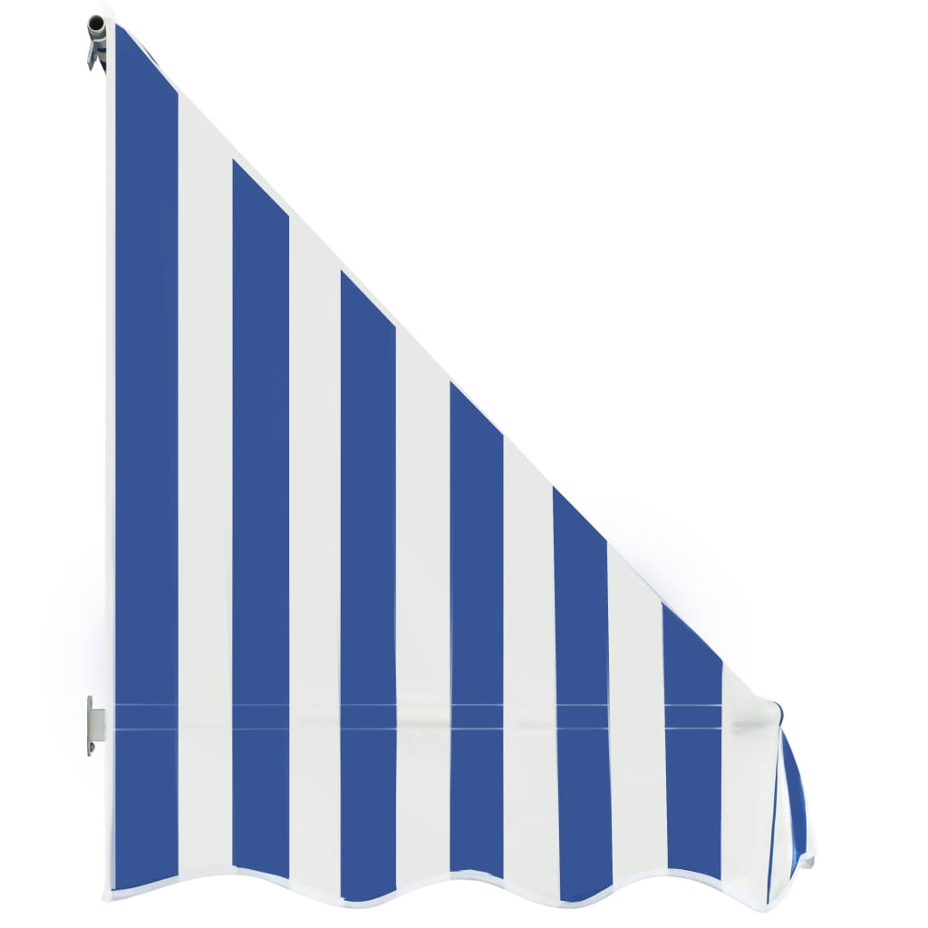 vidaXL Copertină de bistro, albastru și alb, 300 x 120 cm