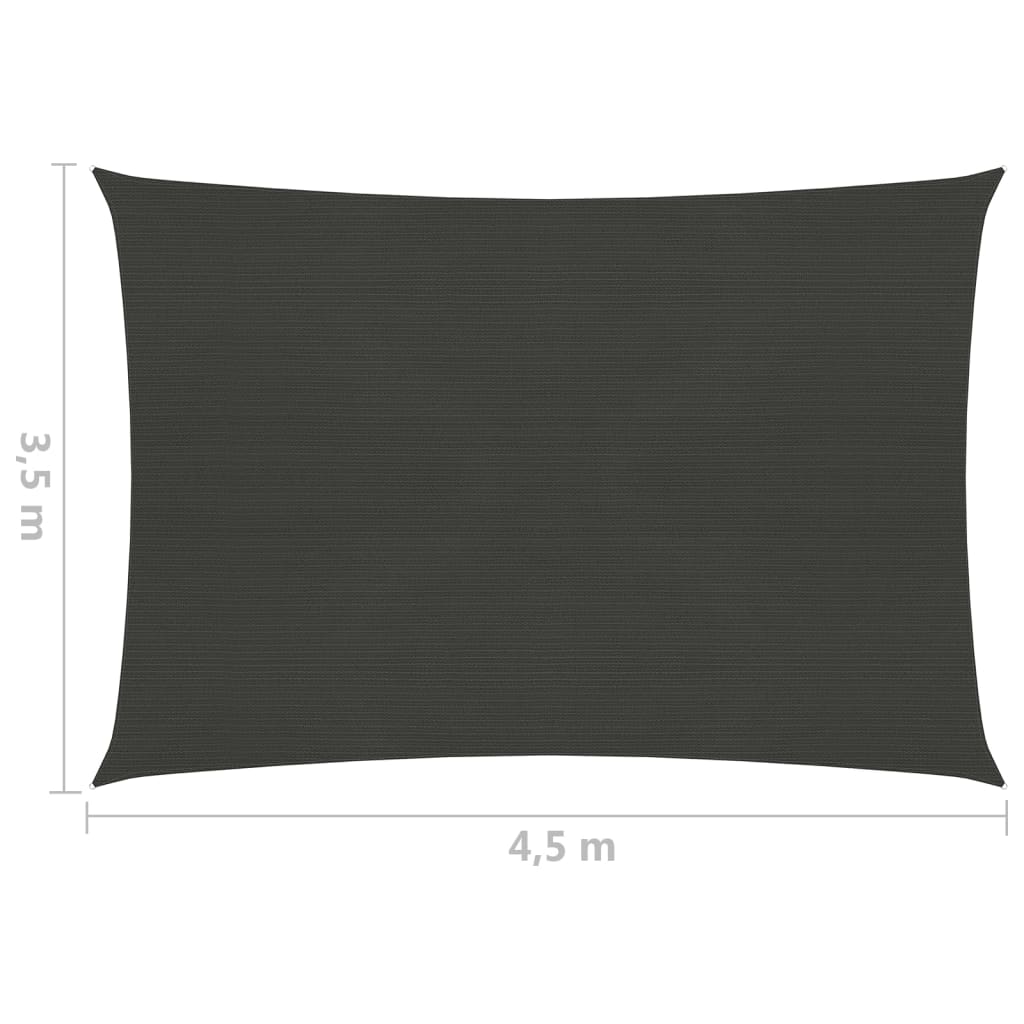 vidaXL Pânză parasolar, antracit, 3,5x4,5 m, HDPE, 160 g/m²