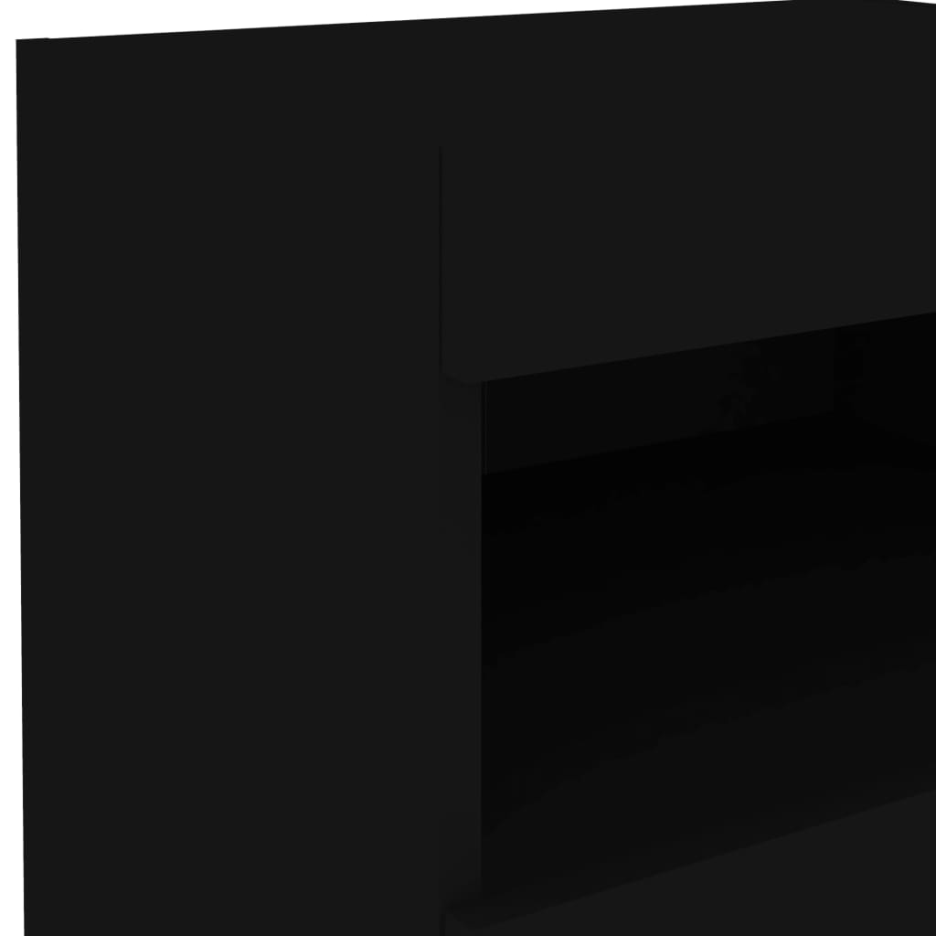 vidaXL Noptieră cu lumini LED, negru, 50x40x45 cm