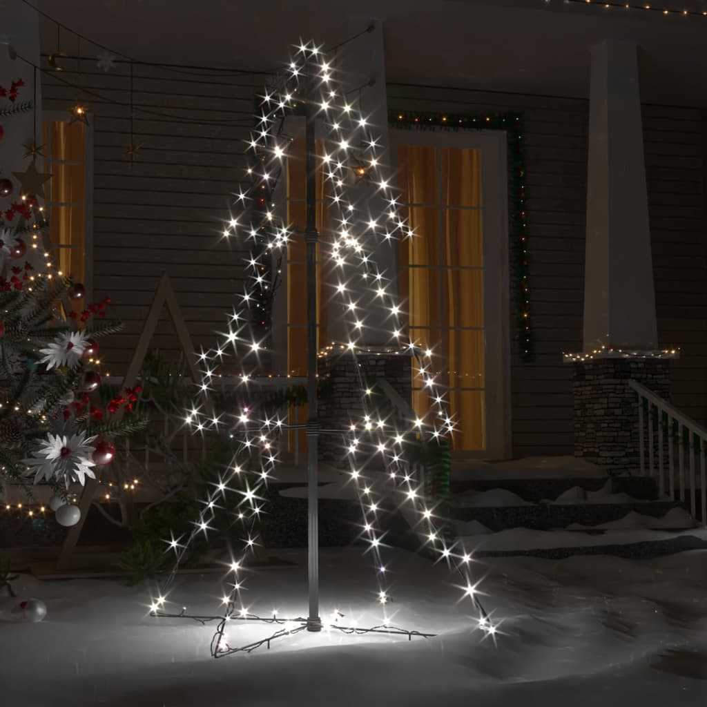 vidaXL Brad Crăciun conic, 78x120 cm, 160 LED-uri, interior & exterior