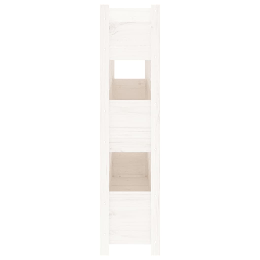 vidaXL Jardinieră, alb, 112x25x104,5 cm, lemn masiv de pin