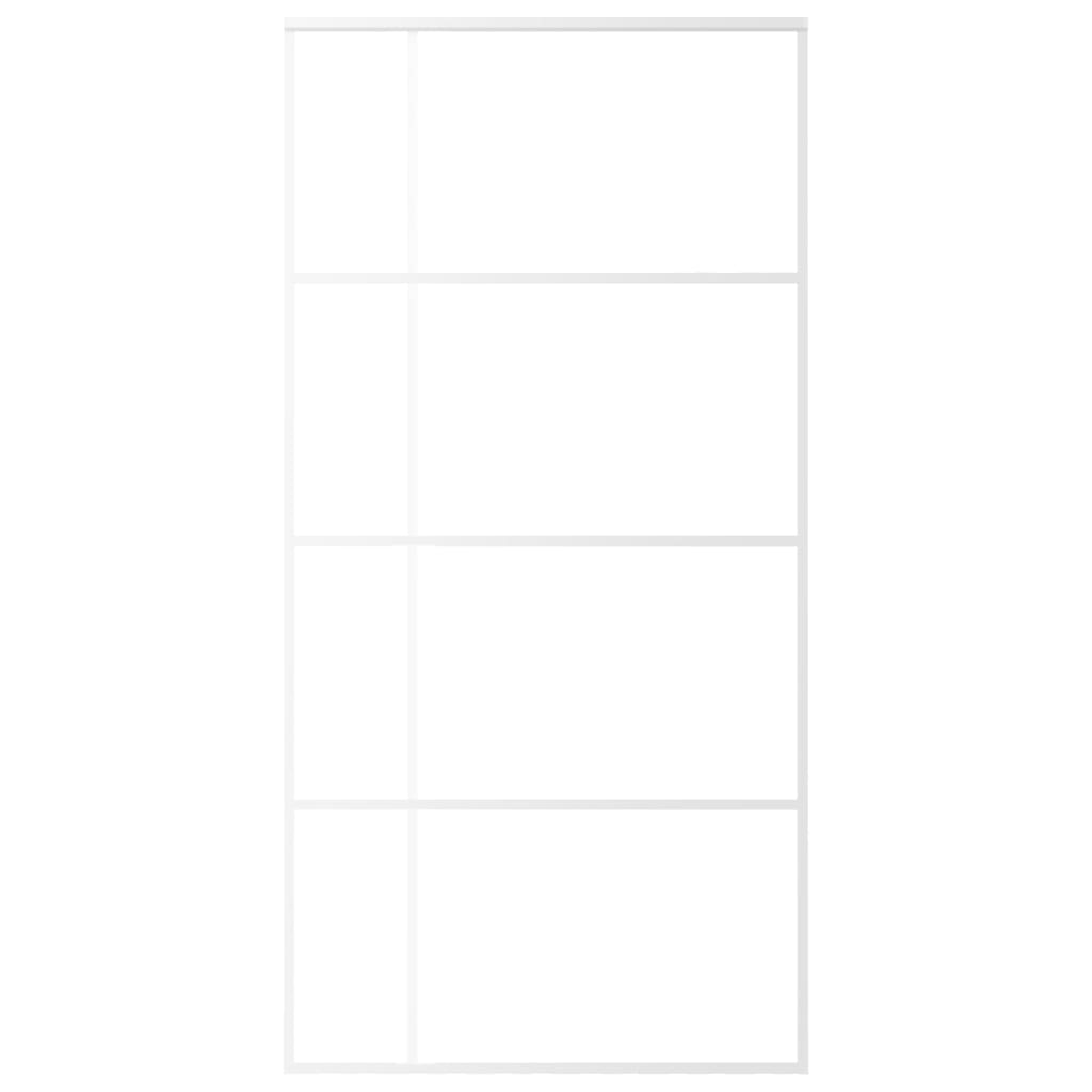 vidaXL Ușă glisantă, alb, 102,5x205 cm, sticlă ESG și aluminiu